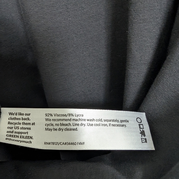 Eileen Fisher Long Sleeve Midi Dress Medium Minimalist Lagenlook Curved Hem - Picture 5 of 7